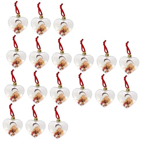 Cabilock 18 STK Fotokugel-Anhänger Ornamente zum Basteln weihnachtsbilderrahmenverzierungen Tanne Kugeln plastikkugel kunststoffkugel Fotorahmen selber Machen Party-Fotorahmen Weiß