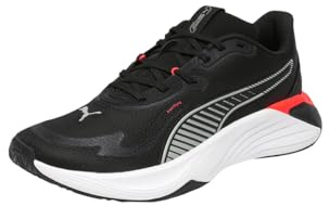 Puma Tenis Unisex PWR Hybrid TrCross, Puma Negro Puma Blanco Brillante Rojo Gris Echo, 40 EU