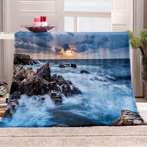 KQYLBM Ozean Decke Fleece Kuscheldecke Winter Cozy Blanket Kinderdecke 100 X 150 cm