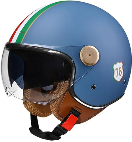 GKCEGHKS Cromwell Caschi Casco A Scodella Scooter Motorino Mezzo Elmetto Moto retrò Portatile Mezzi Caschi Jet Mezzo Casco da Motociclista Vintage Caschi Casco Scooter ECE Omologato