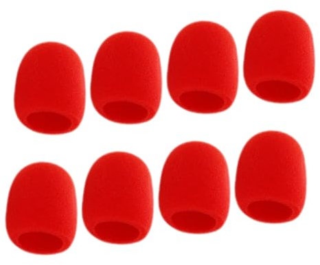 LOLIPPYY 8pièces Bonnette Anti-vent Pour Microphone De Casque Protection Éponge Pour Micro Main Remplacement Cache-micro Pour Scène Et Ktv