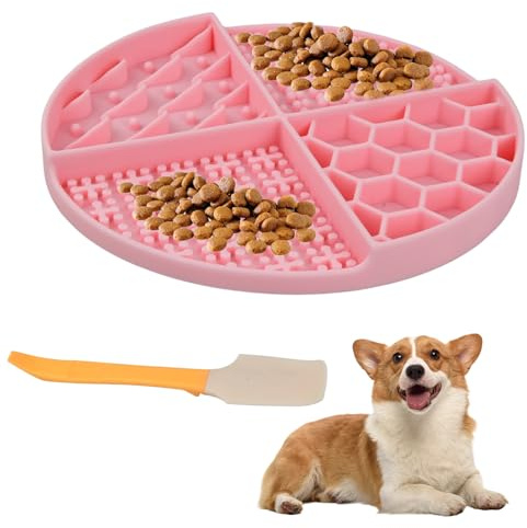 Schleckmatte Hund, Anti Rutsch Schleckmatte Hund mit 2 Silikonspatel, für Linderung von Hundeangst, Leckmatte für Hunde für Baden, Pflegen und Training für Welpen Fördert die Verdauung
