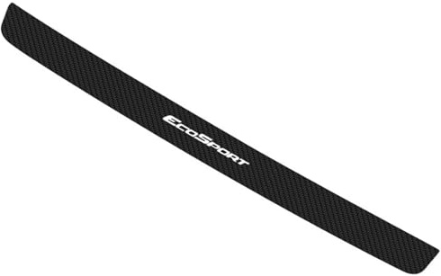 Protector De Parachoques Trasero De Coche para Ecosport, Cubierta De Ajuste De Entrada De Puerta De Umbral De Maletero De Fibra De Carbono Antiarañazos, Tira De Protección De Entrada (Blanco)