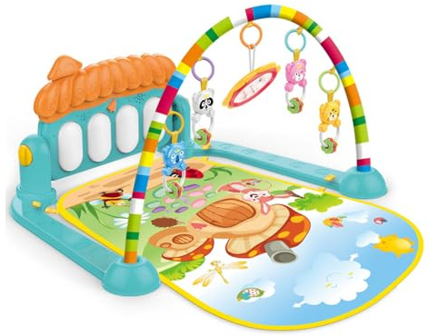 Blendra Baby Play Gym with Piano Music, Lights & 5 Detachable Rattles