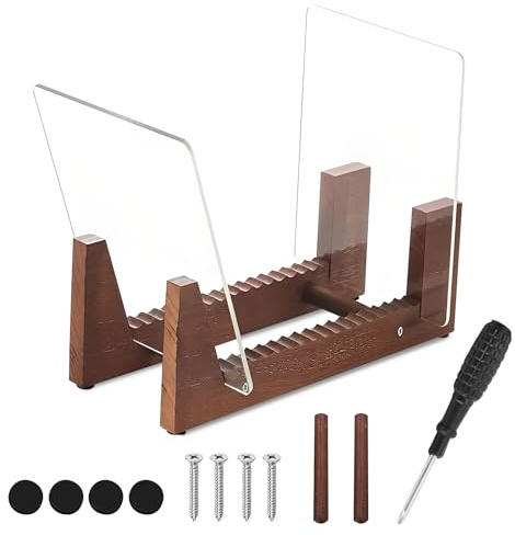 DYHNQE Vinyl Record Storage Holder, Solid Wood Album Storage Display Stand Album Organizer Record Holder Up to Hold 50 Single or Double LPs and 7 Records