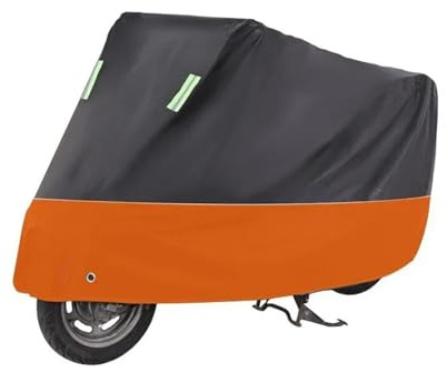 Bike Covers, Bicycle Cover Bike Cover For Motorcycle Waterproof Outdoor All Season With Night Reflective Lock Holes Sun Protection Scooter Bicycle(Black Orange,250X90X120cm)