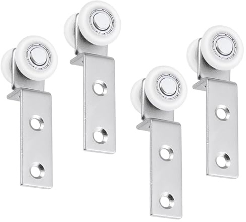 lomdung 4 Stück 20mm Rolle Vorhangrolle Rolle für Schiebetüren, Leise laufrollen für Schiebetüren, Einfache Montage Rollwagen für Schiebetore, für Bilderaufhängung, Vorhänge & Schiebetore