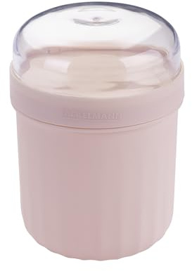 FACKELMANN x Pamela Reif Lunchpot – 500 ml inklusive Löffel, Für Suppen, Eintöpfe und Joghurt, Auslaufsicher und Mikrowellengeeignet, Spülmaschinengeeignet, Pastell Beige