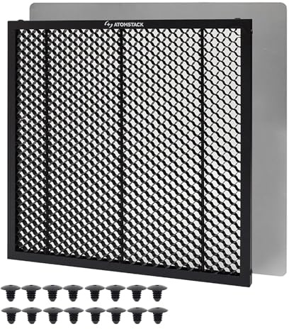 ATOMSTACK F2N Plaques laser en nid d'abeille, 300 x 300 mm, en métal, table en nid d'abeille, protection de table universelle pour machine à graver laser Swift CO2, diodes de CO2, dissipation de la