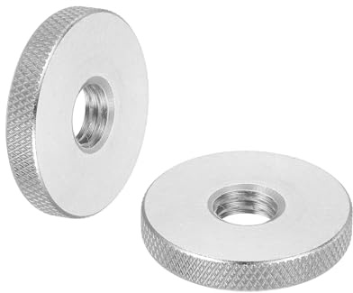 QUARKZMAN 2 Stück M10 Flache Rändelmutter 304 Edelstahl Flachkopf Diamanträndel Durchgangsbohrung Verstellmutter Befestigungselemente Für Elektronik Maschinen D30 X H5mm