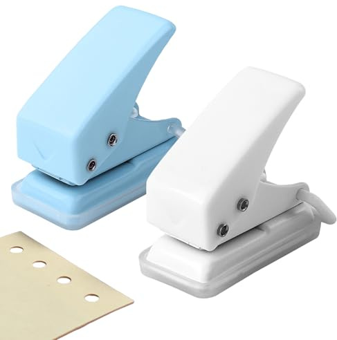 Mini Perforatrice, 2 pièces Perforatrice 1 Trou, Perforeuse 1 Trou, Plastique Mini Perfora trice, Plastique Mi ni Perforeuse, pour Reliure de Fichiers,Bureau d'Étudiant Domicile, Albums Photo.