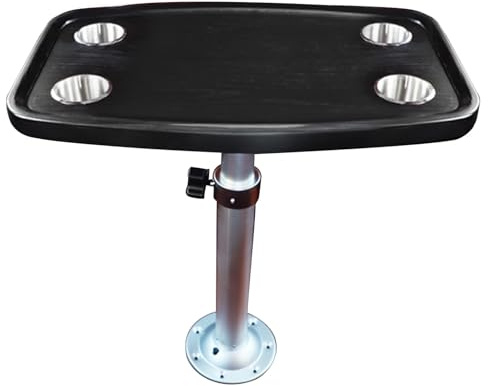 Ponton-Boot-Wohnmobil-Tisch mit versenkten Becherhaltern, verstellbare Höhe 50,8–81,3 cm, ideal für Marine- und Wohnwagen-Nutzung