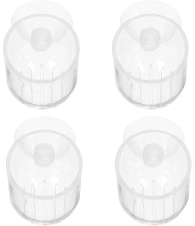 BESPORTBLE 4pcs Distributeurs de Nourriture pour Poissons Ventouse en Acrylique Blanc, Pots pour Plantes Aquatiques, Adaptés pour Aquarium et Environnement d'eau Douce
