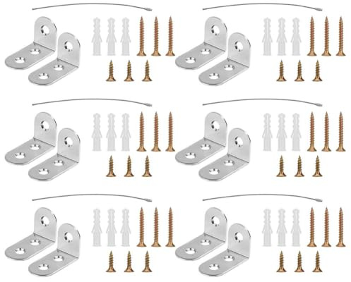 EaseSunny Dispositivo antivuelco de seguridad infantil, paquete de 12 soportes de ángulo recto para muebles, anclajes de pared de hierro para asegurar el soporte de TV, armario, tocador, color