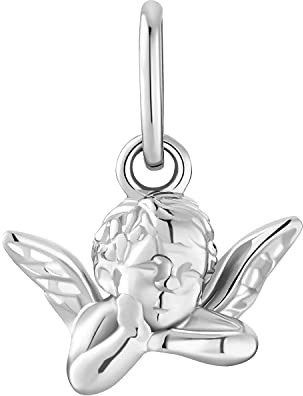 Amor colgante con motivo de plata de ley 925 para señora, 1,3 cm, plata, ángel, Viene en caja de regalo de joyería,