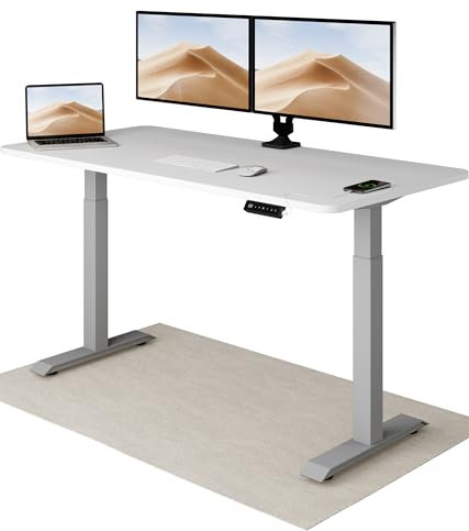 Desktronic Homeone Höhenverstellbarer Schreibtisch 160 × 80 cm – Elektrischer Schreibtisch Mit Zwei Elektrischen Motoren, Touchscreen-Steuerung Und Integrierten USB-a- Und USB-c-ladeanschlüssen