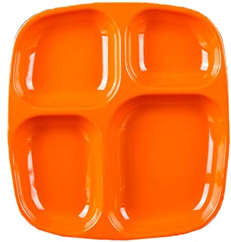 SEIWEI Quadratische Abschnitte geteilt Platte 4 Fach, Küche Esstisch Tablett Lunch Box Kantine Abendessen Snack Teller