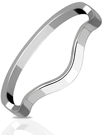 Treuheld® Gewellter Ring aus Edelstahl | Kombinierbar - Farbe: silber - Größe: 51