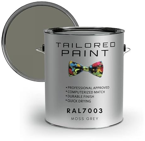 RAL7003 Moss Grey 250ml Direct To Metal 1k Brush or Spray On Paint Gloss Smooth Finish Exterior & Interior (All-in-One Primer, Undercoat & Topcoat - Corrosion & Rust Resistant)
