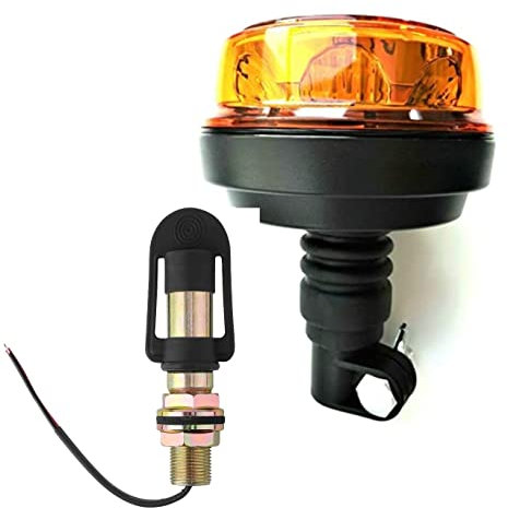 Matel Service Gyrophare LED avec support tube enfichable 4 motifs flash Pied flexible Voyant avertiss. Compatible tous vehic. Tension 12/24 V Couleur