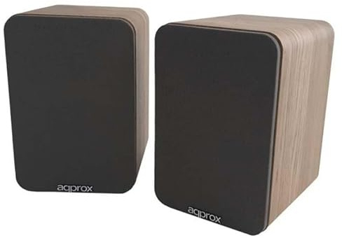 APPROX - Enceintes auto-amplifiées APPSPK02 - Boîtier en bois - 30 W + 30 W RMS - Bluetooth - RCA - coaxial - optique - USB - Télécommande (Chêne)
