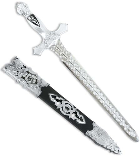 Ritterschwert silber schwarz | Ritter Schwert mit Scheide | Kostüm Verkleidung Karneval Fasching Motto