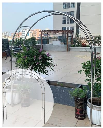 Arche De Jardin en Acier Inoxydable pour pour Roses, Plantes Grimpantes, Décoration De Jardin, Arceau À Rosiers Résistante Aux Intempéries(Color:25mm,Size:1.5 * 2.4m(4.9 * 7.9ft))