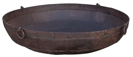 Biscottini Braciere da giardino in ferro battuto 187,5x187,5x50,5 cm - Bracere da esterni vintage effetto ruggine - Braciere barbecue per giardini e terrazze