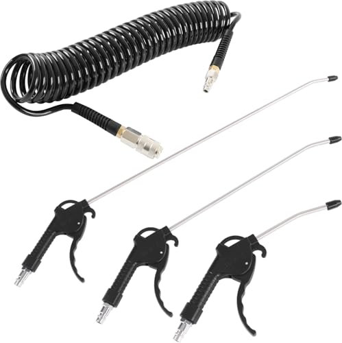 TECPO Manguera de aire comprimido, 6 metros, con pistola de soplado, juego de aire comprimido [3 tamaños]