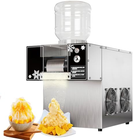 Quixnova Machine à Glace en Forme de Flocon de Neige, Machine à Glace pilée électrique Automatique 120 kg/24 h, Machine à cône de Neige, Machine à Glace pour Commercial – Vitesse réglable