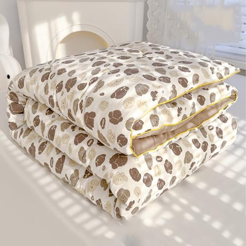 CHDGSJ Piumino Queen,Imbottitura in Fibra di Soia,Nucleo Trapuntato Morbido,Tessuto in Filato A Doppio Strato,per Primavera/Estate/Autunno/Inverno(E,200x230 2KG)