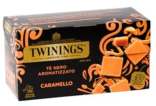 Twinings, Tè Nero Aromatizzato Caramello, 25 Filtri | Gusto Ricco e Morbido, da Gustare Caldo o Freddo