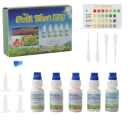 LVYXON Soil-Test Flüssigkeitslösung, pH-Stickstoff, Phosphor, Kalium, Messgerät, Boden-Test-Set für Gartenarbeit, Landschaftsbau, Landwirtschaft, 10 ml/Flasche