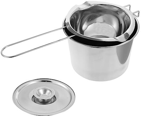 KICHOUSE Chocolate Melting Pot Double Boiler Lid 201 Stainless Steel 16cm for Melting Chocolate Cheese and Butter Kitchen Utensil for Baking and DIY Projects