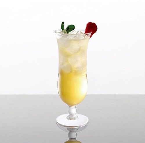 BorsUK 16oz (450ml) Hurricane Cocktail Glasses, Set of 6 Plastic Unbreakable, Reusable, Party Glasses. Highball Glasses, Dishwasher Safe, Pina Colada, Milkshake, Juice Cups, Wedding, Birthday