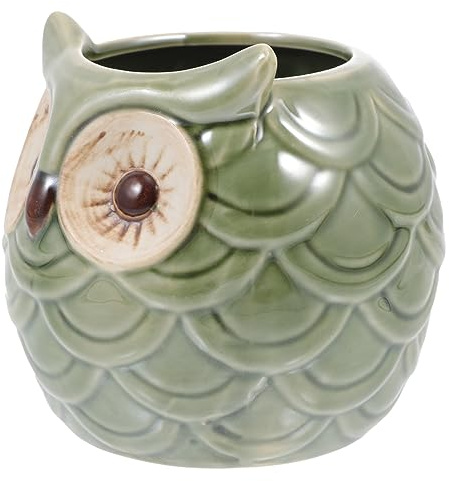 Cabilock Copa de Cóctel de Cerámica Diseño de Búho Verde, Copa Divertida y Ecológica para Decoración de Mesa en Bares y Restaurantes