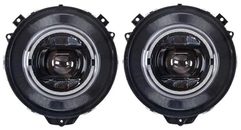 VETJMUA Faro Proiettore Anteriore Per Benz W463 2007-2022 Classe G G500 G55 G63 FariLED DRL Girando H/L Lente Testa Luci Auto Fari A LED Gruppo Faro Anteriore(Nero,2007-2017)
