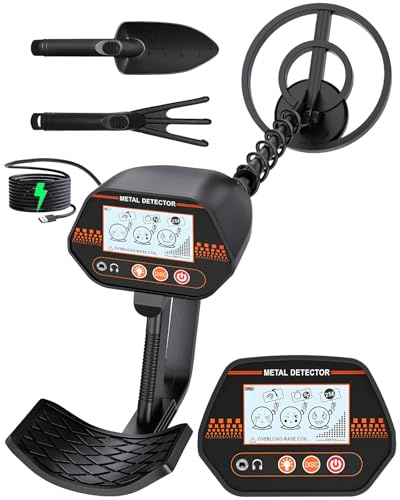 DetectTrek Rechargeable Metal Detector for Kids, 8 Waterproof High-Accuracy Coil with Disc Modes & Adjustable Stem, 2 LB Lightweight Gold Detector for Beach & Backyard Treasure Hunting, MD-4071