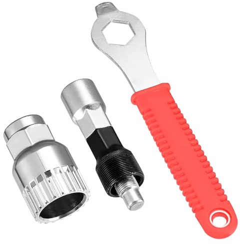 WangLaoWu Set di attrezzi per manovella per bicicletta, con chiave da 16 mm, distanza manovella per bicicletta, rimozione pedalata per bicicletta