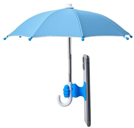 Phone Umbrella for Sun,UV Protection Mini Shade - Portable Wind-Proof Phone Umbrella with Fist Suction Cup for Beach Bicycles Motorcycle Outdoor Chair Travel