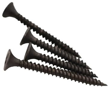 Available In A Variety Of Sizes. 25Pcs M3.5 Carbon Steel Black Cross Recessed Countersunk Flat Head Tapping Screws Wood Screw Wall Nails Drywall Nail(M3.5x50mm)