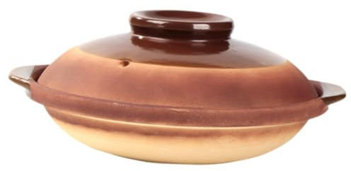 UKCOCO Casserole Argile avec Poignées Doubles Chaleur pour et Plats Mijotés Pot de Cuisson Vintage pour Gaz et Feu Direct Design sans Joint pour Utilisation Sécurisée