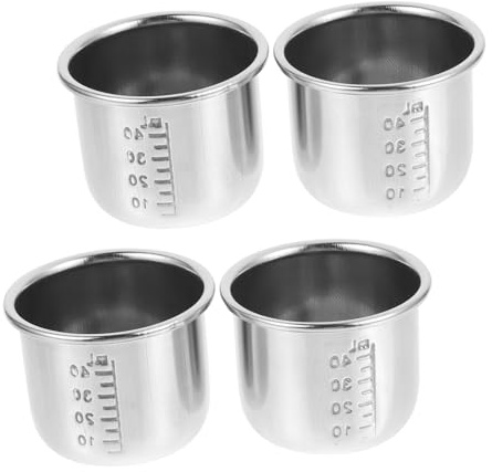 LIFKOME 4 Pezzi Bicchieri Dosatori in Acciaio Inossidabile con Graduazione Misurino Medicinale in Adatto per Laboratorio e Uso Ospedaliero