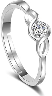 HinDaLi Infinity Ring Sterling Silber 925 für Damen Herren Frauen Verstellbarer Silberring Zirkonia Daumenring Damen Ringe Silber Fidget Ring Unendlichkeit Diamantringe Promise Ringe Trauringe