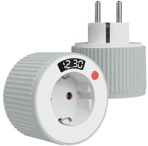 Zeitschaltuhr Steckdose, 2 Stück Countdown Timer Steckdose, Mechanischer Energiespar-Steckdoses, 1 Min-24H Countdown Timer, 16A 3680W, für alle Arten von Haushaltsgeräte