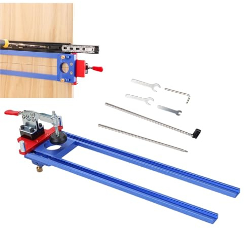 Lådglidjigg – lådjusteringsverktyg i aluminiumlegering, halkfri träbearbetningsguide | Perfekt för skåp, köksenheter, badrumsarmaturer, bord, skrivbord, eller verkstadsprojekt, professionell