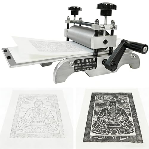 Adjustable Etching Press & Manual Tabletop Press Ultimate Tool for Printmakers Specializing in Copper Plate Etching and Relief Prints Printmaking Machine with 11.8 L x 6.9 W Printing Size