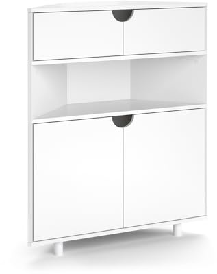 Vicco Eckschrank Inaro, Weiß, 79 x 96 cm