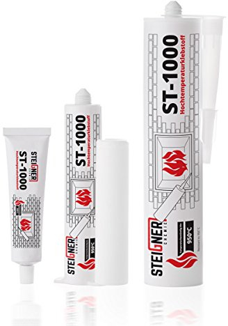 STEIGNER Hochtemperaturkleber für Ofendichtschnur Kamindichtung, feuerfest bis 950°C, 310ml, ST-1000