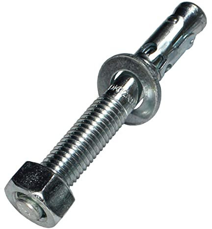 5x Lumonic Anclaje para cargas pesadas M12 x 95 Galvanizado I Para uso como anclaje metálico, anclaje de perno, anclaje de rayo I Diversos tipos de insta